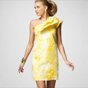 Lilly Pulitzer Yellow One Shoulder Dress